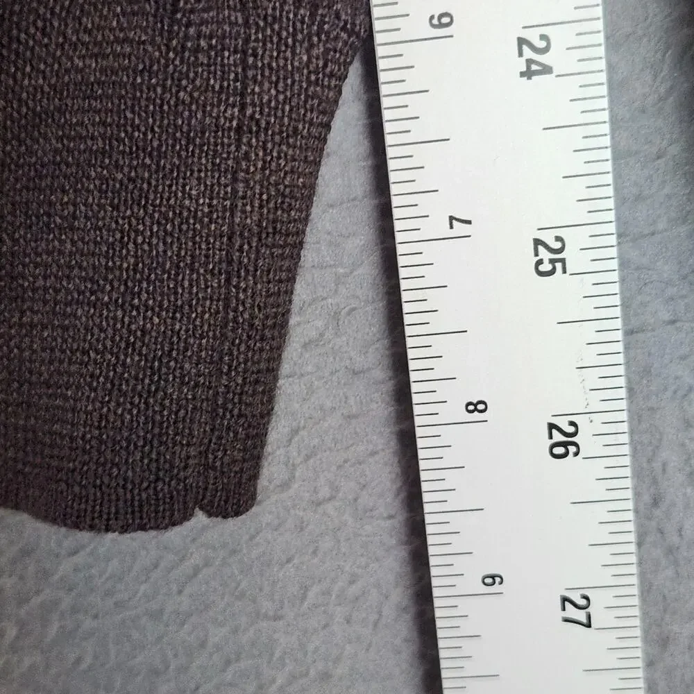 Express Design Studio Sweater Mens Large Brown Italian Merino Wool V Neck Knit